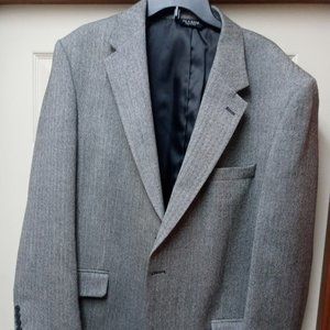 Jos A Bank Gray 100% Wool Herringbone Blazer Suit Jacket Sport Coat Men's 46L